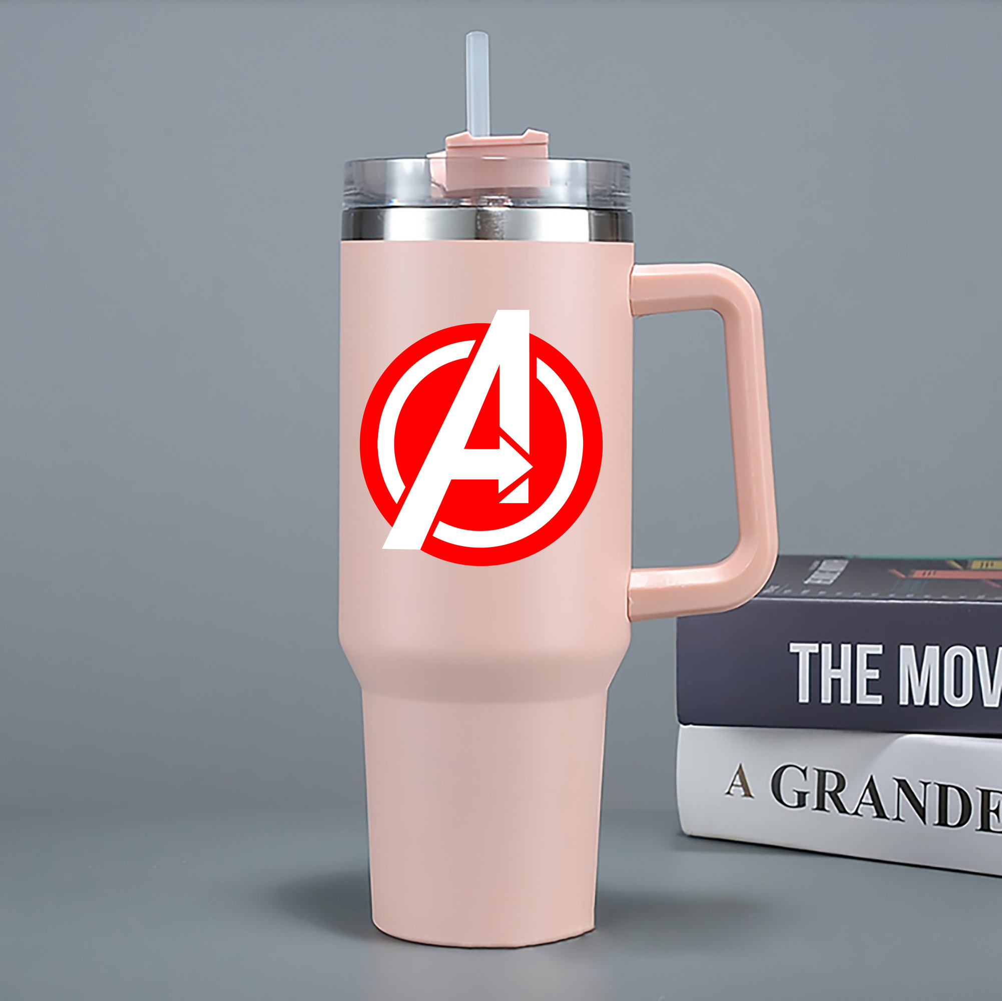 （画像用） アベンジャーズ The Avengers 1200mL車用タンブラー - クリスタルステッカー（プラスチックストロー付き）